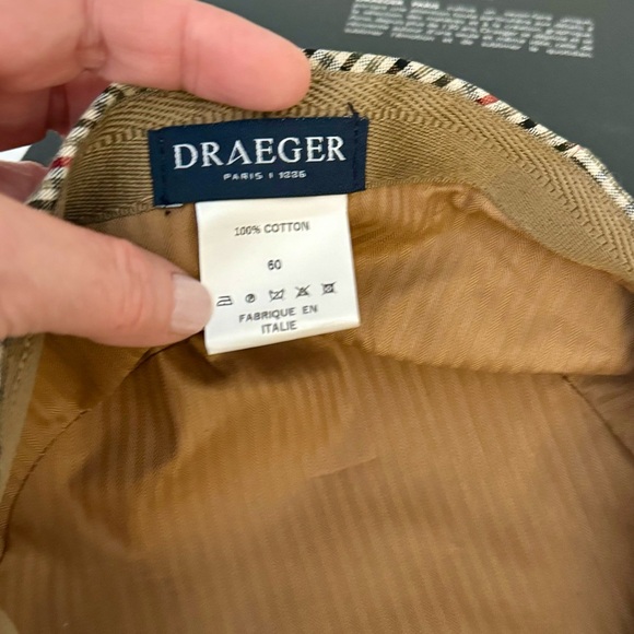 Flat plaid checked cap made in Italy. 100% cotton size 60(large). NWT - Picture 6 of 8